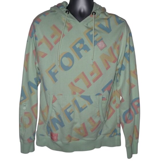 Born‎ Fly Stay Fly Mint Green Pullover Hoodie Sweatshirt Mens L Logo Skater - Picture 1 of 7